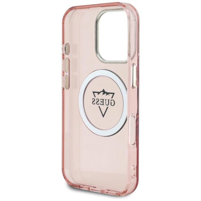 Guess - Guess iPhone 16 Pro Mobilskal MagSafe IML Mountain Logo - Rosa