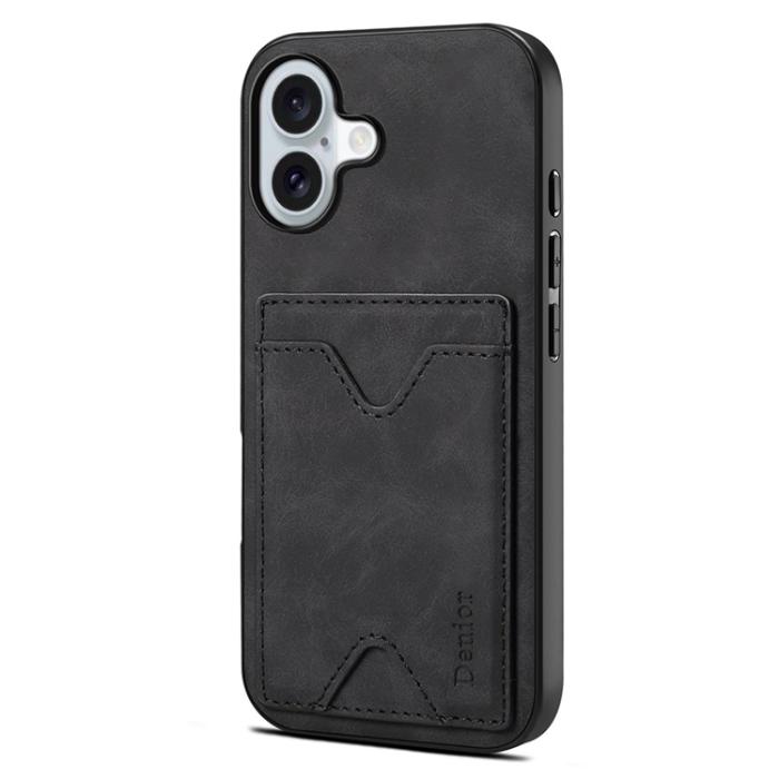 DENIOR - DENIOR iPhone 17 Mobilskal Kickstand Korthållare - Svart
