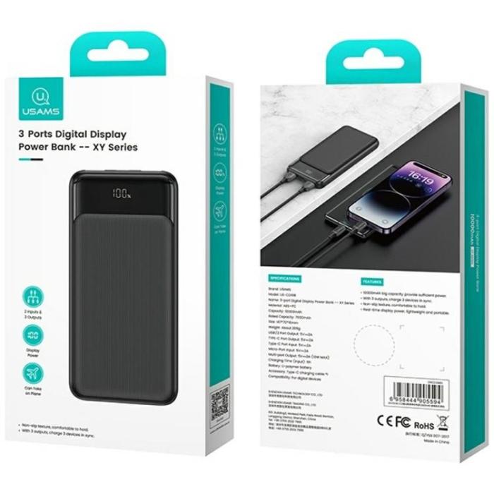 USAMS - USAMS Powerbank 20000mAh XY Series - Svart