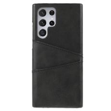 OEM - Kortplats Läder Skal Galaxy S22 Plus - Svart