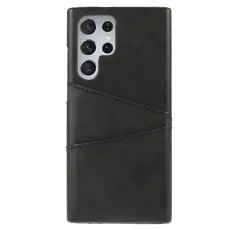 OEM - Kortplats Läder Skal Galaxy S22 Plus - Svart