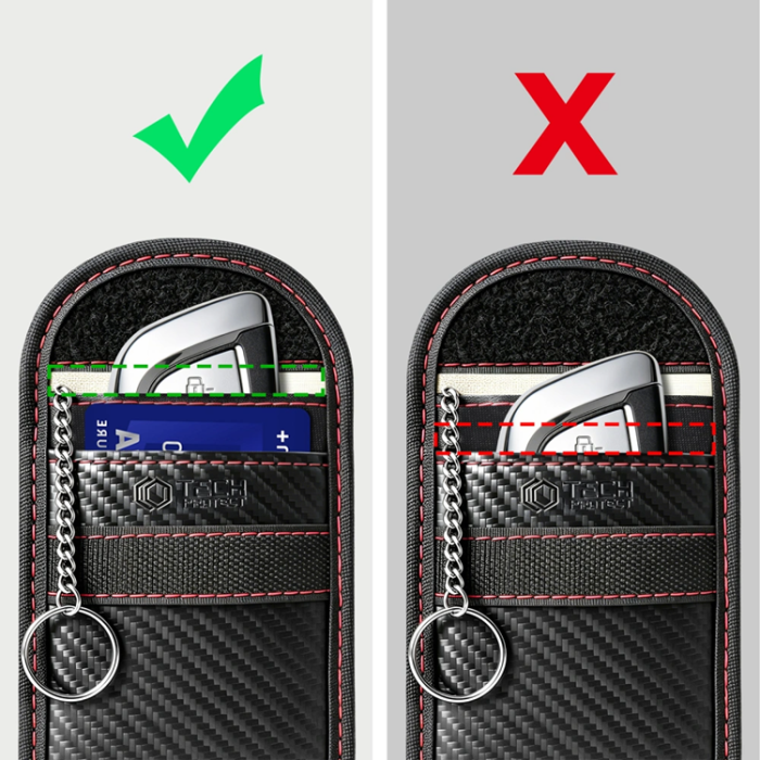 Tech-Protect - Tech-Protect RFID-blockerande nyckelfodral för keyless bilnyckel - Svart/Röd