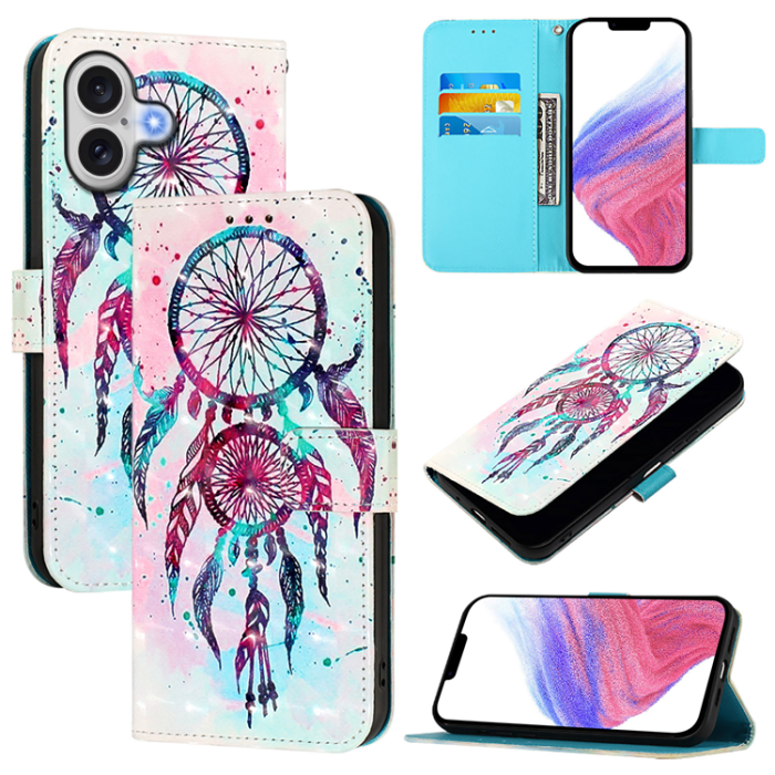A-One Brand - iPhone 17 Plånboksfodral Printing Pattern Med Strap