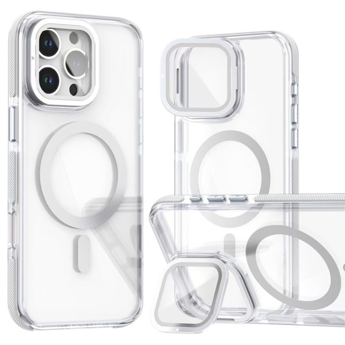 A-One Brand - iPhone 16 Pro Max Mobilskal MagSafe Acrylic Kickstand - Vit