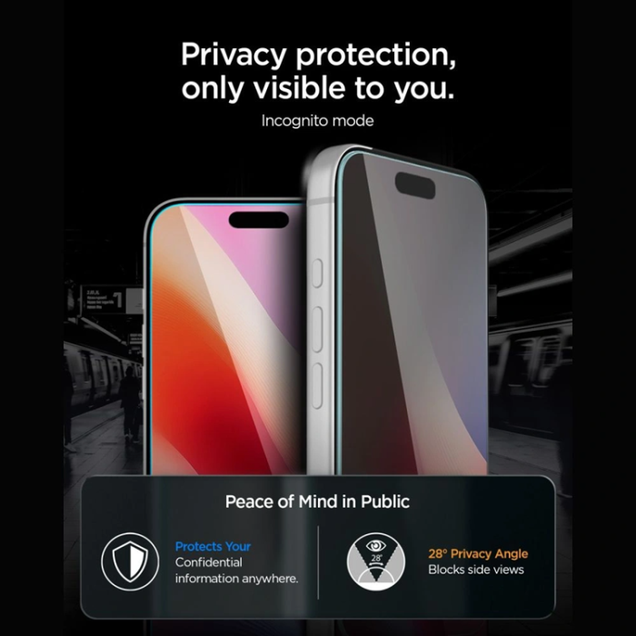 Spigen - Spigen Härdat Glas Skärmskydd För iPhone 18 Pro Max/17 Pro Max Privacy