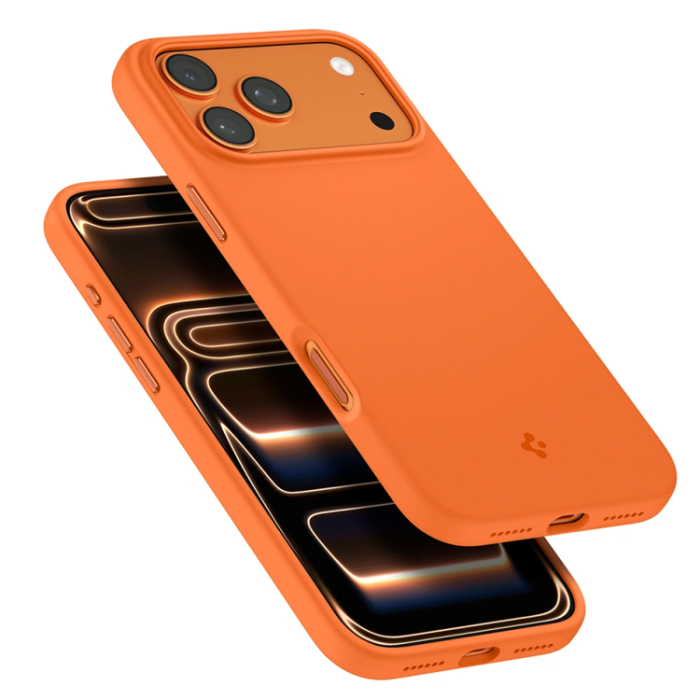 Spigen - Spigen Mobilskal För iPhone 17 Pro Max Magsafe Silikon Fit - Orange