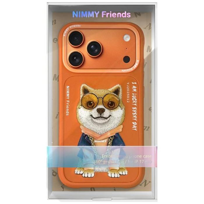 NIMMY - Nimmy iPhone 17 Pro Max Mobilskal Glasses Cool Dog - Orange