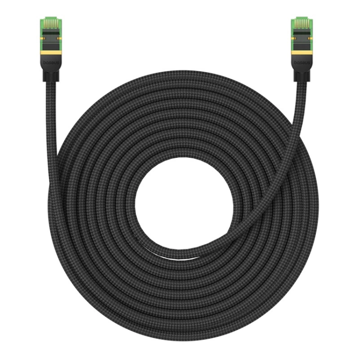 BASEUS - Baseus snabb RJ45 Cat 8 Nätverkskabel 40Gbps 15m - flätad Svart