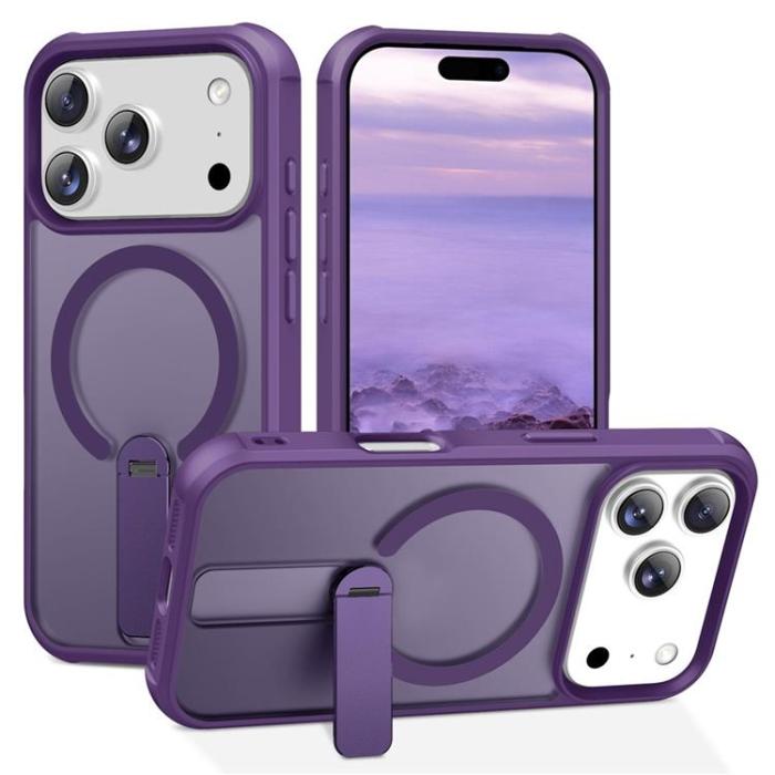 A-One Brand - iPhone 17 Pro Max Mobilskal MagSafe Kickstand - Lila