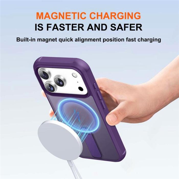 A-One Brand - iPhone 17 Pro Max Mobilskal MagSafe Kickstand - Lila