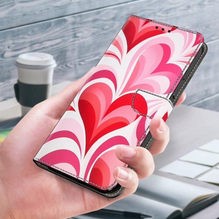 OEM - Samsung Galaxy S26 Fodral Ställning Mönstertryck PU Läder - Love