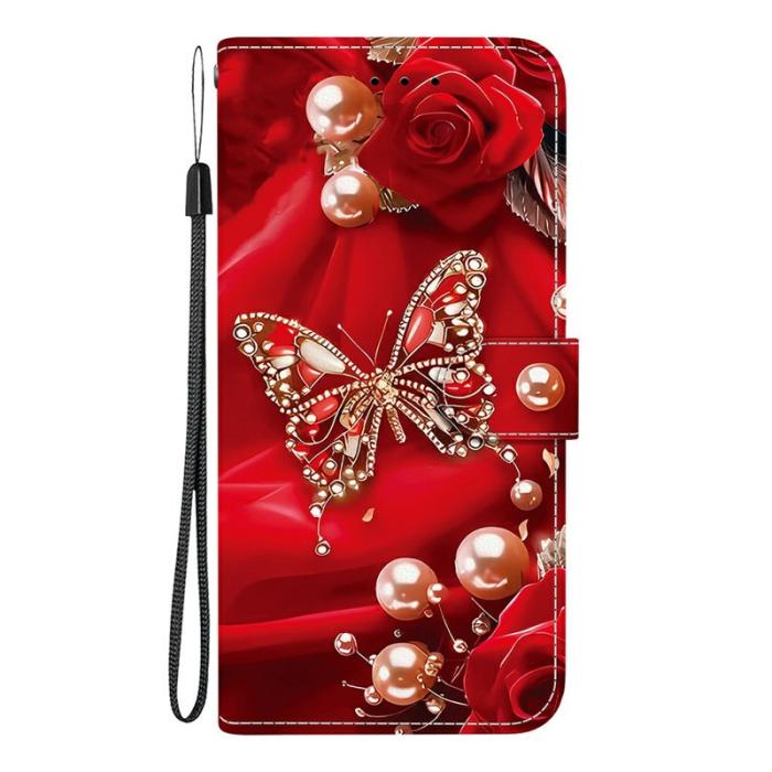 OEM - Samsung Galaxy S26 / S26 Pro Fodral Äkta Läder Ställ - Pearl Butterfly Rose