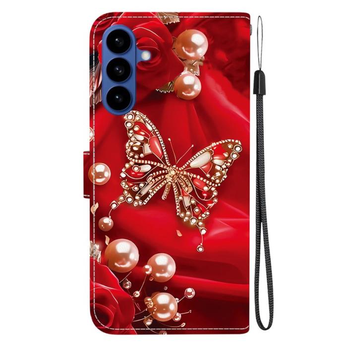 OEM - Samsung Galaxy S26 / S26 Pro Fodral Äkta Läder Ställ - Pearl Butterfly Rose