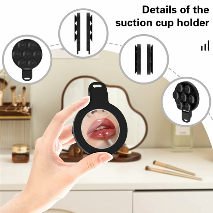 A-One Brand - Spegelstativ För Mobil MagSafe med Silikon Sugkopp Fäste Inbyggd Spegel