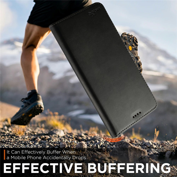 SUTENI - SUTENI iPhone 17 Air Plånboksfodral PU Läder - Svart
