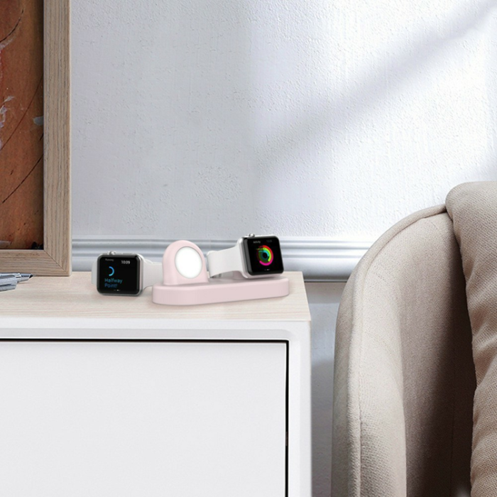 OEM - Apple Watch 5/4/3/2/1 Laddningsställ Dual - Midnight Blå