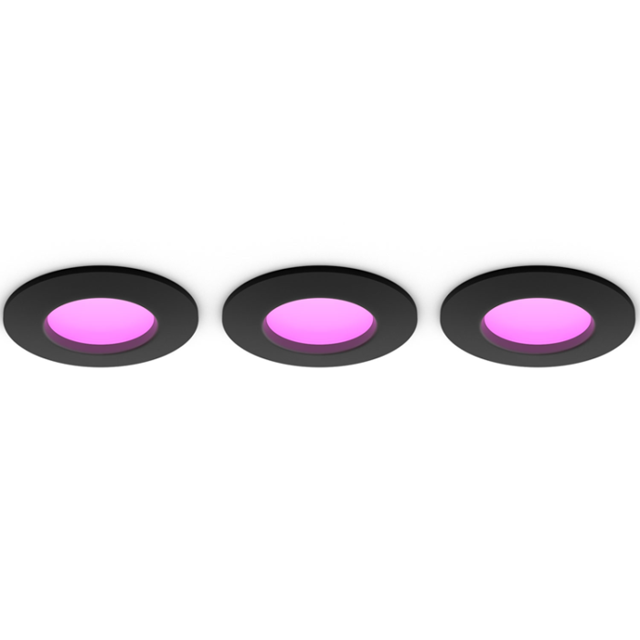 Philips - Philips Hue Slim Downlight S 90mm 3-pack - Svart
