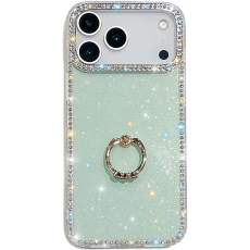 A-One Brand - iPhone 17 Pro Max Mobilskal Rhinestone Edge Ring Kickstand