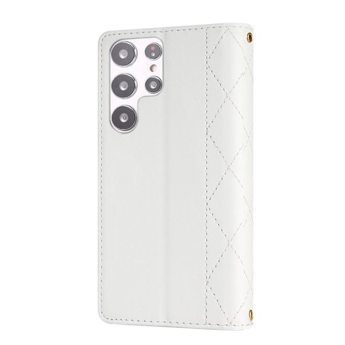 OEM - Samsung Galaxy S26 Ultra Plånboksfodral Konstläder Rhombus - Vit