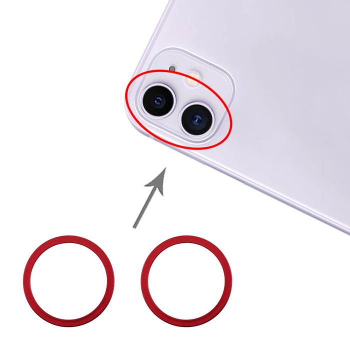 UTGATT1 - iPhone 11 Kameraring (2-pack) - Röd