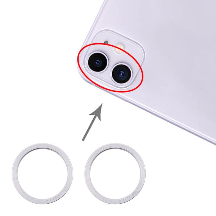 UTGATT1 - iPhone 11 Kameraring (2-pack) - Silver