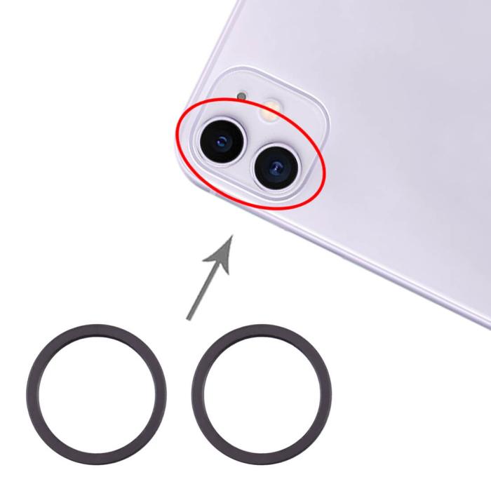 UTGATT1 - iPhone 11 Kameraring (2-pack) - Svart