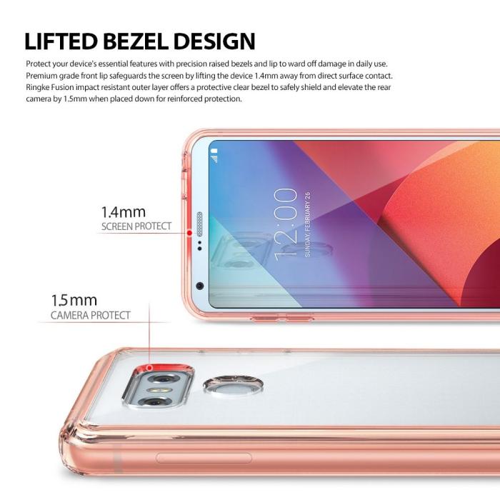 UTGATT5 - Ringke Fusion Shock Absorption Skal till LG G6 - Rose Gold