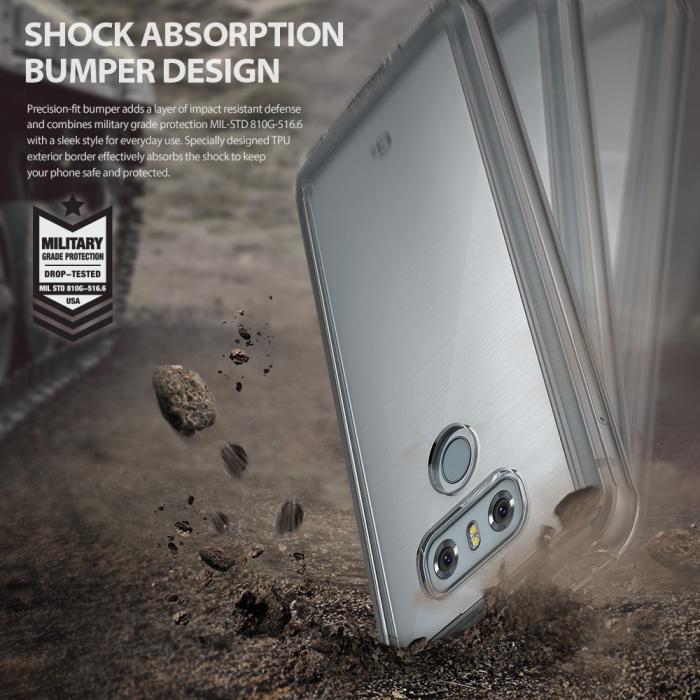 UTGATT5 - Ringke Fusion Shock Absorption Skal till LG G6 - Rose Gold