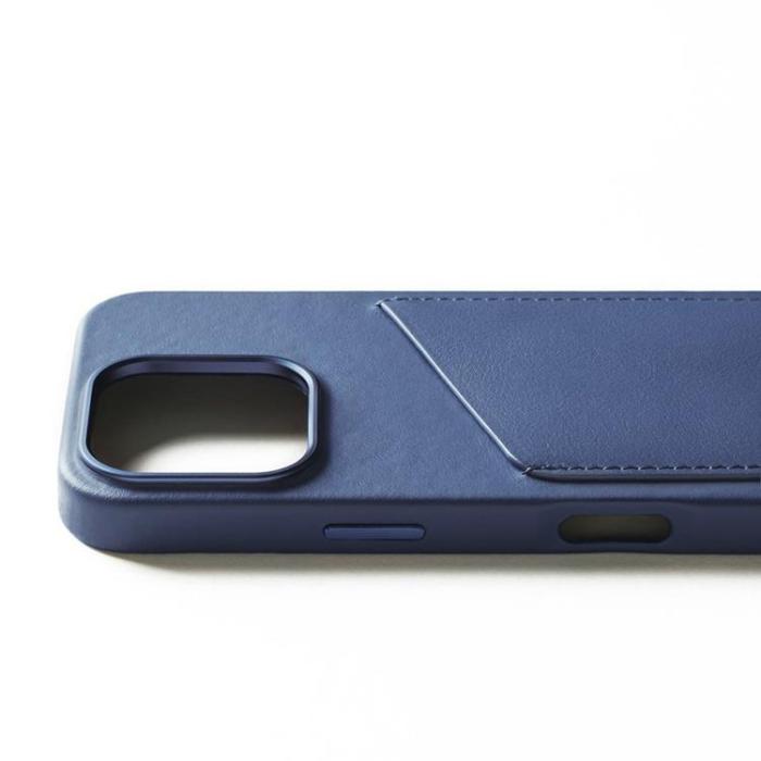 Mujjo - Mujjo iPhone 16 Pro Mobilskal MagSafe Korthållare - Blå