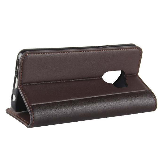 A-One Brand - Genuine Split Plånboksfodral till Samsung Galaxy S9 - Brun