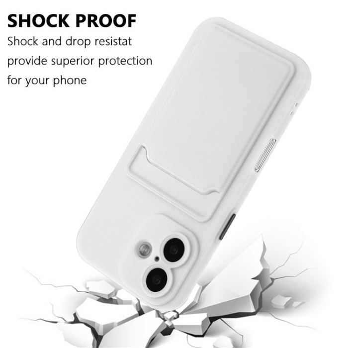 A-One Brand - iPhone 16 Plus Mobilskal Korthållare TPU - Vit