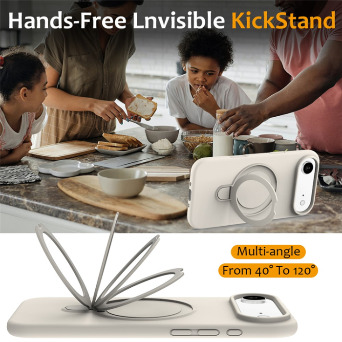 A-One Brand - iPhone Air Mobiskal MagSafe Kickstand PC + Silikon - Antik Vit