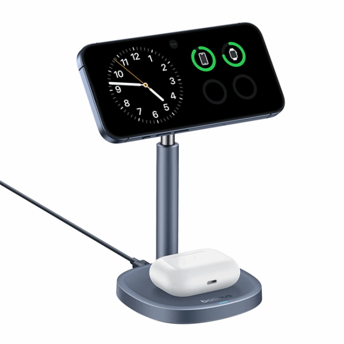 BASEUS - Baseus Qi2 20W MagSafe Trådlös Laddare 2-i-1 Orbit 2 Pro