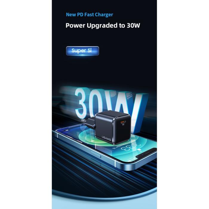 Dux Ducis - USAMS 30W USB-C Väggladdare US-CC148 Super Si - Vit