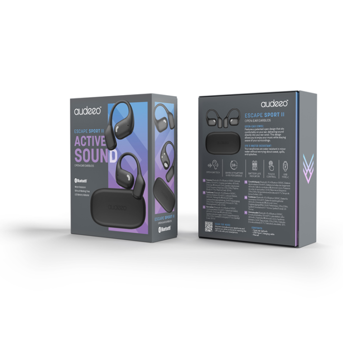 Audeeo - Audeeo Escape Sport True Wireless Earphones - Svart