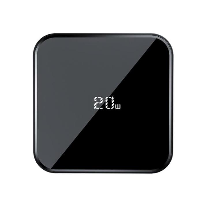 A-One Brand - Ultra-thin Aluminum Alloy Square Trådlös Laddare 20W - Svart