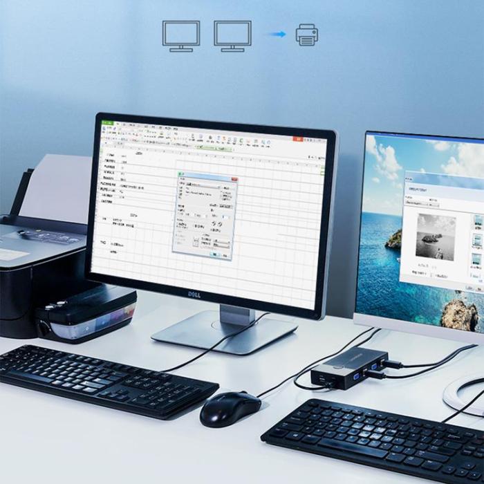 Ugreen - Ugreen Splitter Switch KVM - Svart
