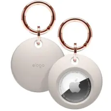 Elago - Elago Fodral med Nyckelring f&ouml;r AirTag - Ljusgr&aring;