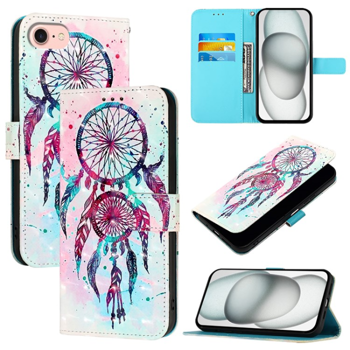 A-One Brand - iPhone 16e Plånboksfodral Printing Pattern Med Rem