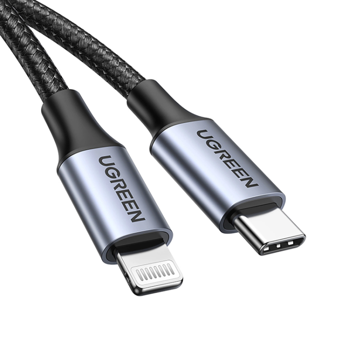 Ugreen - Ugreen Lightning Till USB-C 2.0 1m MFi Kabel - Grå