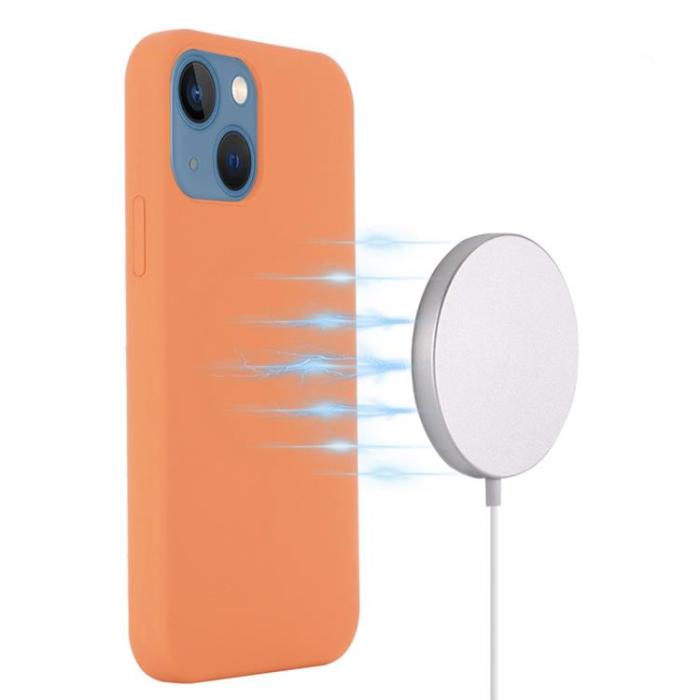 A-One Brand - Liquid Silicone MagSafe Magnetic Skal iPhone 12 - Orange