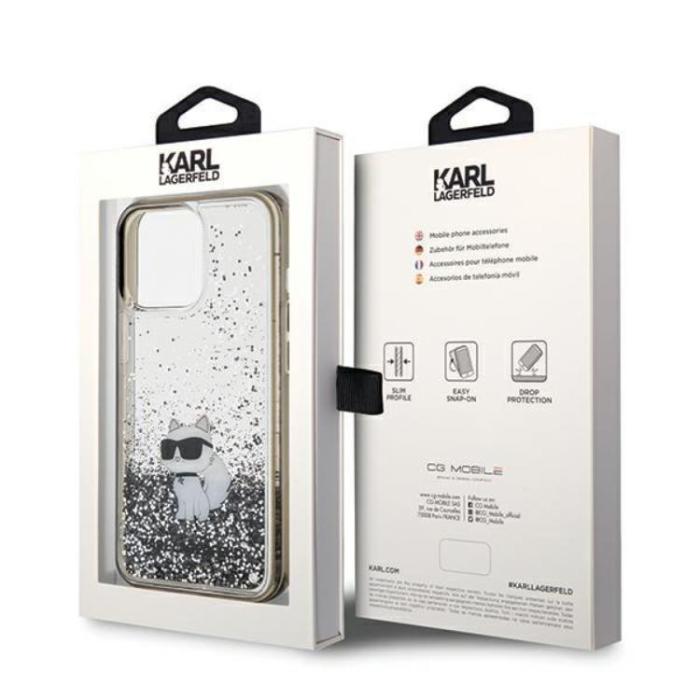 KARL LAGERFELD - KARL LAGERFELD iPhone 13 Pro Max Mobilskal Liquid Glitter Choupette
