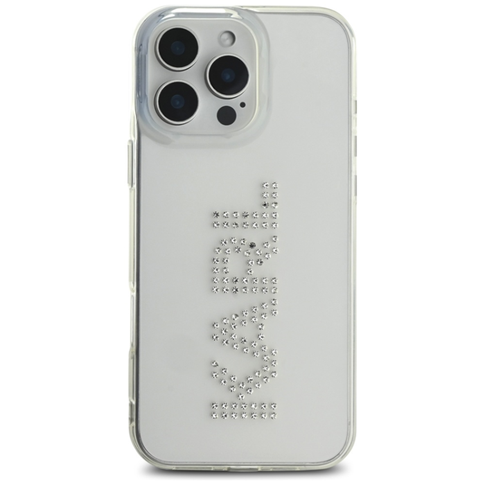 KARL LAGERFELD - Karl Lagerfeld iPhone 16 Pro Mobilskal Rhinestones Logo - Transparent