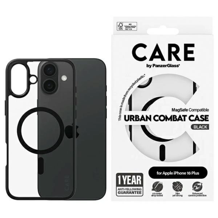 CARE By PanzerGlass iPhone 16 Plus Mobilskal MagSafe Urban - Svart | 2353 | AlltMobil