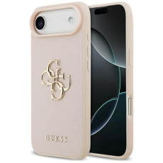 Guess - Guess iPhone 17 Air Mobilskal Grained Classic Logo - Rosa