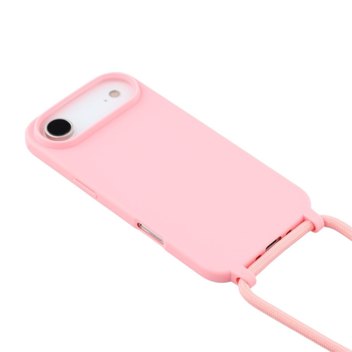 A-One Brand - iPhone 17 Air Mobilskal TPU Shockproof med Lanyard - Rosa