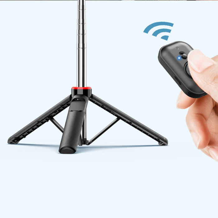 OEM - Selfiestick Teleskopstativ 1.3m Med Mobilhållare - Svart