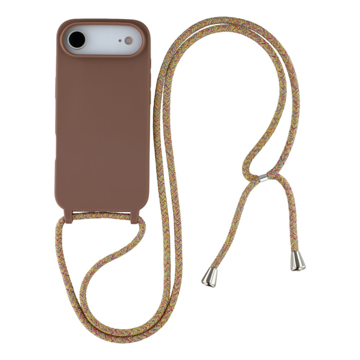 A-One Brand - iPhone 17 Air Mobilskal TPU Shockproof med Lanyard - Brun