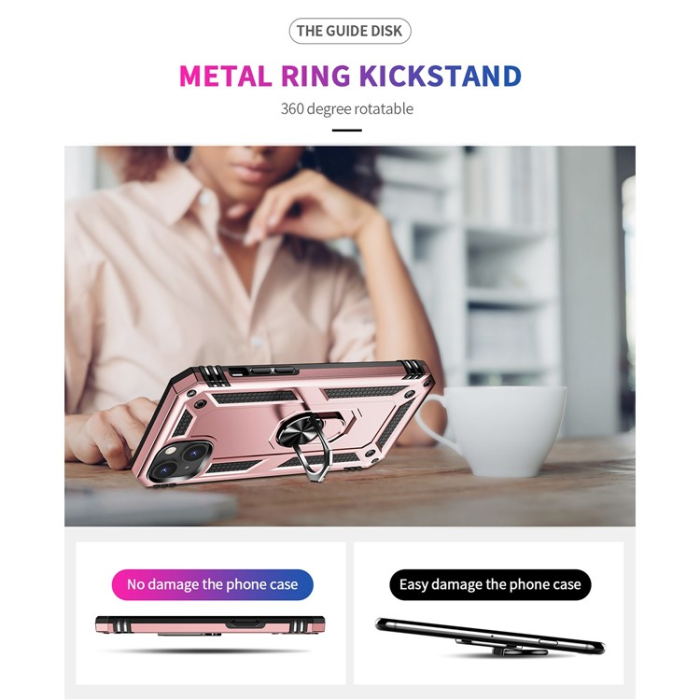 A-One Brand - iPhone 15 Mobilskal med Kickstand - Roséguld