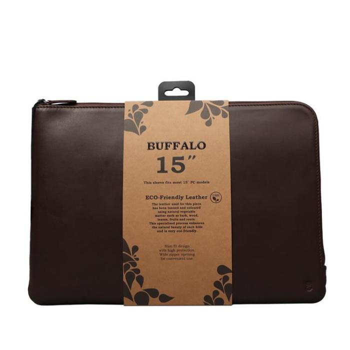 BUFFALO - BUFFALO äkta läder Datorfodral Mac & PC 15